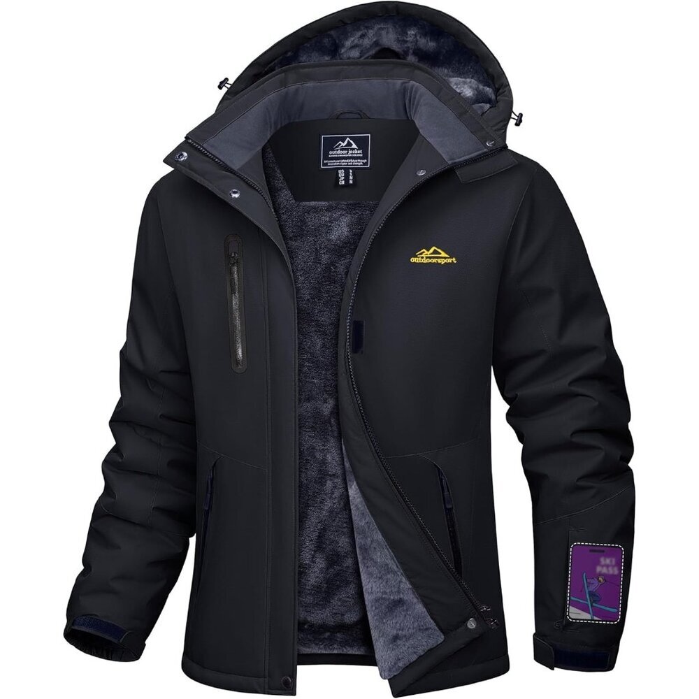Women's Black Winter Coats Waterproof Snow Ski Jacket Warm Mountain